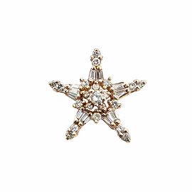 14K Gold Diamond Star Pendant