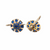 18K & 14K Gold, Pearl & Sapphire Glass Pierced Earrings