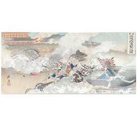 Sino – Japanese War Woodblock Print by Ogata Gekko