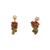 14K Gold Cultured Pearl & Multi-Color Tourmaline Cluster Drop Earrings | Estate Fine Jewelry