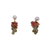 14K Gold Cultured Pearl & Multi-Color Tourmaline Cluster Drop Earrings | Estate Fine Jewelry