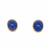 View of pair 14K Gold Blue Chalcedony Pierced Post Earrings