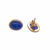 Front and back view of pair 14K Gold Blue Chalcedony Pierced Post Earrings