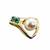 14K Gold Pendant with Large Pearl and Opals side view