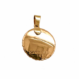 14K Gold and Ruby Handmade Pendant back view
