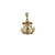 14K yellow and rose gold anchor pendant featuring Christ on the cross, post‑1980.