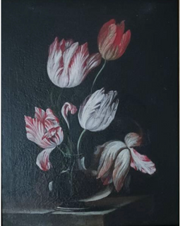 17th Century Dutch Still Life Painting with Tulips