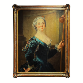18th C. Portrait of Noblewoman – Antique Painting Circa 1760 another view in frame
