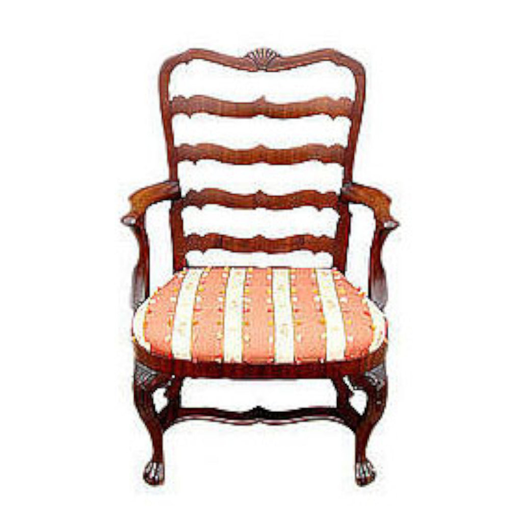 18th C Carved Mahogany Ladderback Armchair C 1770