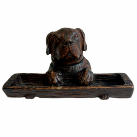 19th Century Black Forest Dog Inkwell