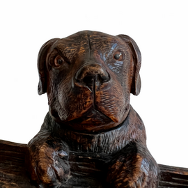 19th Century Black Forest Dog Inkwell