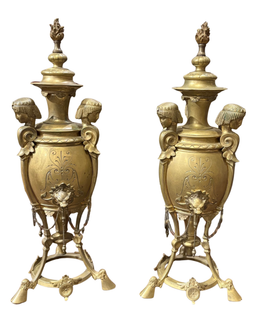 Pair of 19th Century French Renaissance Revival Urns Circa 1870 