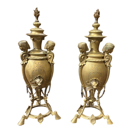 Pair of 19th Century French Renaissance Revival Urns Circa 1870 