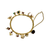 19th Century Victorian Repurposed Stick Pin Charm Bangle Bracelet With Gemstones , 14K And 10K Charms