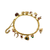 19th Century Victorian Repurposed Stick Pin Charm Bangle Bracelet With Gemstones , 14K And 10K Charms