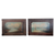 19th‑century Adirondack landscape painting pair in carved walnut frames