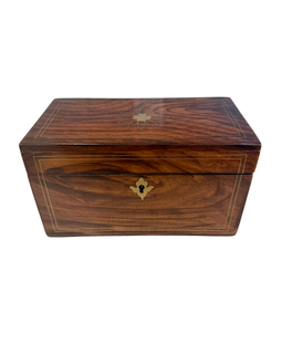 19th century rosewood tea caddy starburst lid
