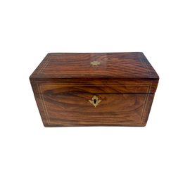 19th century rosewood tea caddy starburst lid