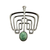 David Andersen Mid Century Modern Sterling Silver Pendant With Green Stone
