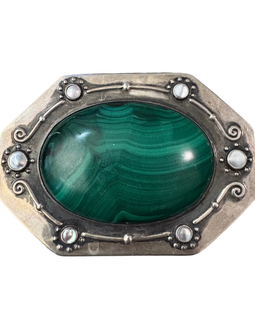 Carl Weishaupt Art Nouveau Silver And Malachite Box Circa 1900