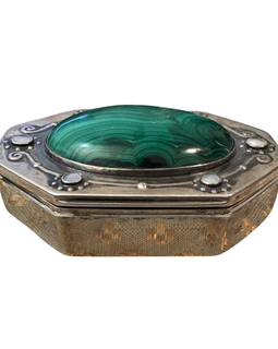 Carl Weishaupt Art Nouveau Silver And Malachite Box Circa 1900