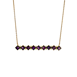 Victorian 14K Gold Amethyst And Seed Pearl Necklace