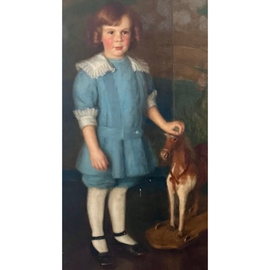 Circa 1900 American Impressionist child portrait painting
