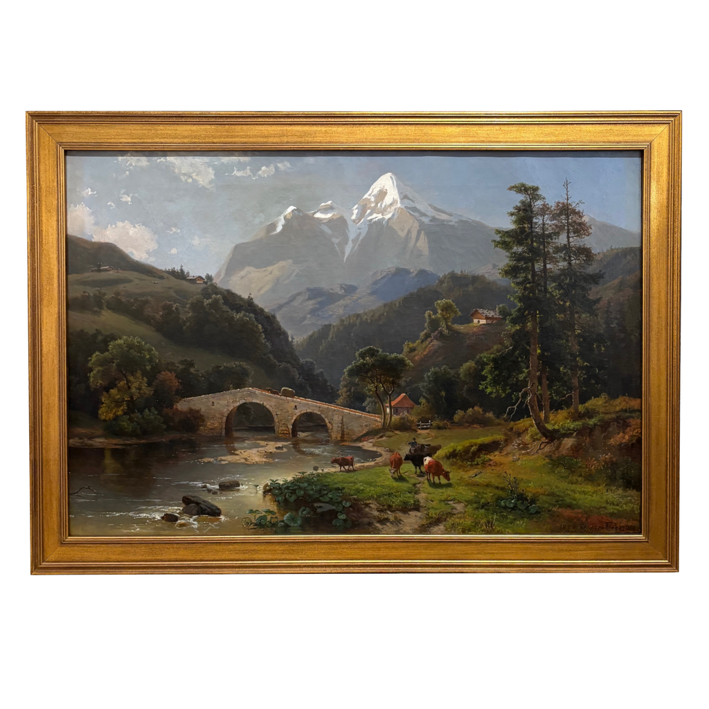 Alpine Landscape Oil Jacobus Nicolaus Tjarda Van Starckenborgh in frame