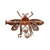 Antique 14K Rose and White Gold Bee Pin with Ruby Eyes, Diamonds & Pearls