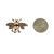 Antique 14K Rose and White Gold Bee Pin with Ruby Eyes, Diamonds & Pearls