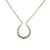 Antique 14K gold diamond horseshoe pendant necklace