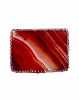 View of closed Antique Agate Pill Box Circa 1900