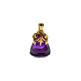 Antique Art Nouveau 14K gold amethyst fob pendant circa 1900