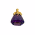 Antique Art Nouveau 14K gold fob with faceted amethyst gemstone circa 1900