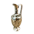 Antique glass pitcher with silver overlay cartouche and exposed glass contrast