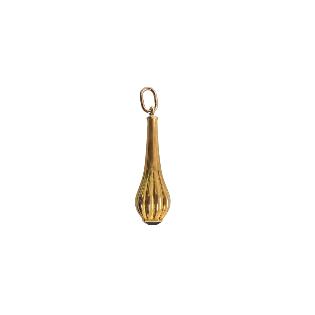 Antique gold amethyst pendant converted from hat pin