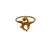 Antique gold conversion ring with detailed griffin motif and seed pearl