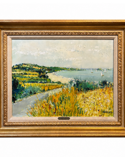 Ardissonne mid‑century coastal landscape oil painting