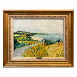 Ardissonne mid‑century coastal landscape oil painting