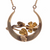 Art Nouveau Repurposed 14K Gold Seed Pearl Crescent Necklace closeup back of pendent