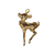Back of the 14K gold reindeer pin showing the pin stem and "14K" mark
