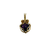 Back of the gold amethyst pendant showing the faceted underside of the stone
