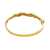 Back view of a hinged gold bangle bracelet showing the plain polished 14K yellow gold band
