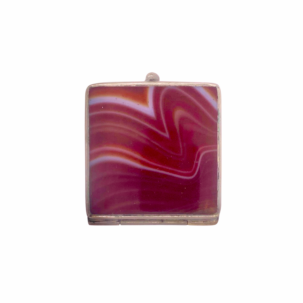 Antique Agate Pill Box Circa 1900