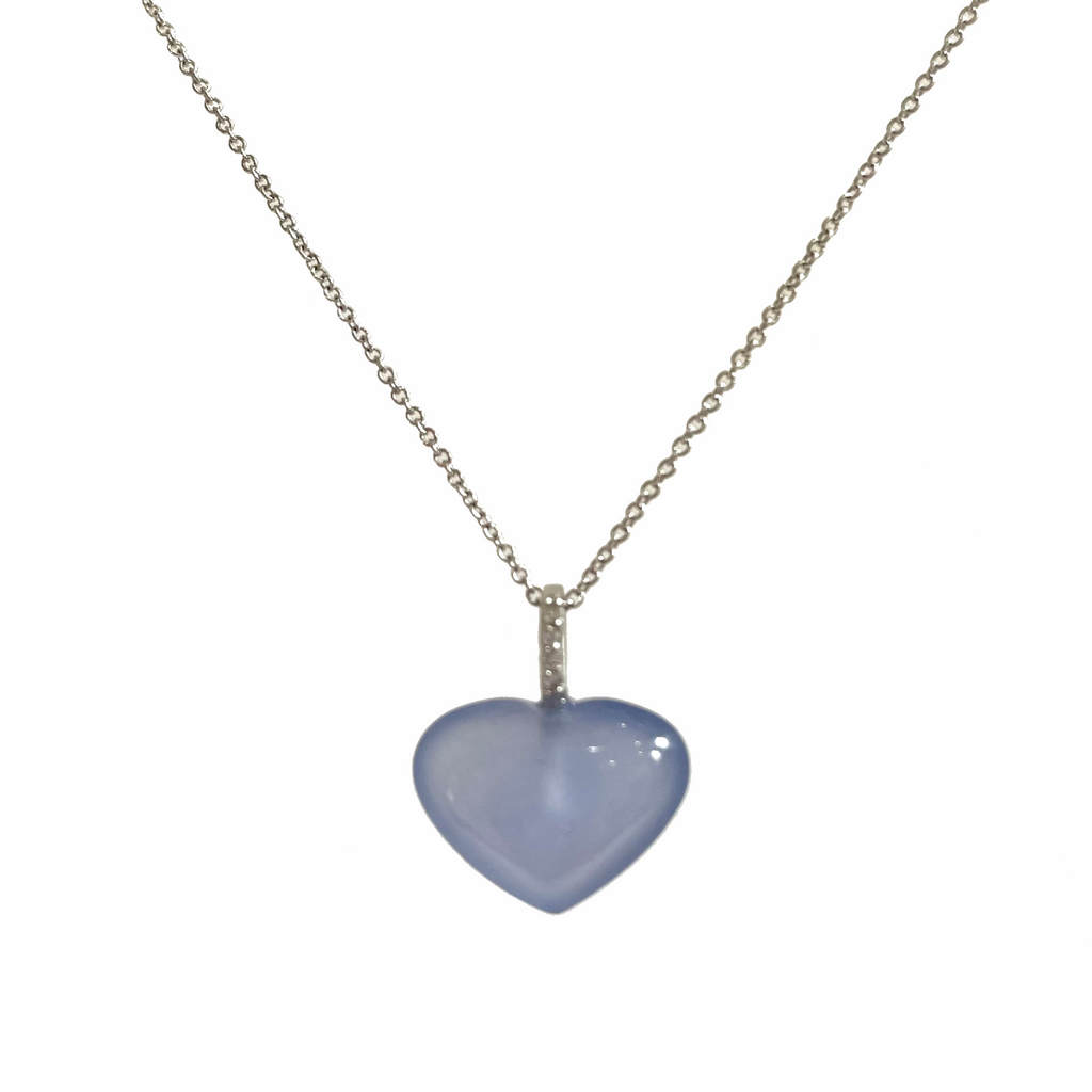 Effy 14K Gold Blue Chalcedony Blue Heart Pendant Necklace