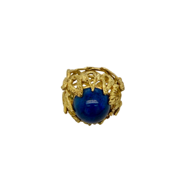 Mid Century 18 K Gold And Lapis Ring