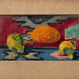 Borislav Bogdanovich Abstract Still Life Oil C. 1940 closeup