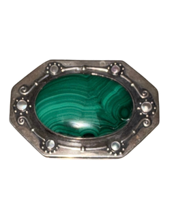 Carl Weishaupt Art Nouveau Silver And Malachite Box Circa 1900