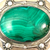 Closeup view of Carl Weishaupt Art Nouveau Silver And Malachite Box Circa 1900