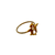 Close-up of Victorian 14K gold griffin ring converted from stickpin
